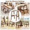 Walnut Rubber Wood Beige Fabric Mid-Century Modern Dining Chairs Set of 2
